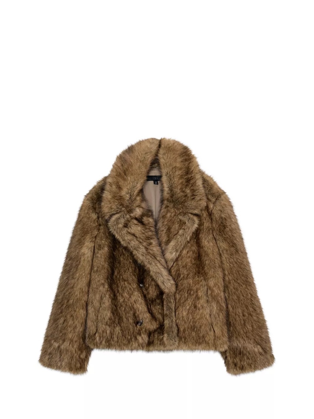 Zara Brown Faux Fur Teddy Jacket